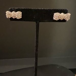 Crystal bow earrings